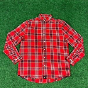 Disney x Cakeworthy Womens Medium Red Plaid Long Sleeve Button-Up Shirt